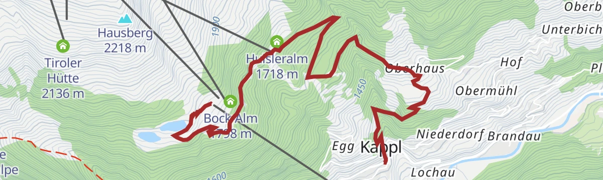 Route map: K.18 Kappl Dorf - Oberhaus - Dias